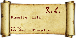 Künstler Lili névjegykártya
